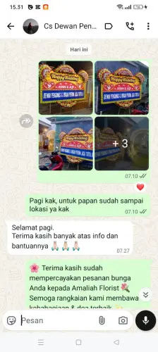 Testimonial Papan Bunga Pernikahan teluk