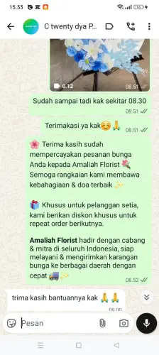 Testimonial Standing Flower teluk